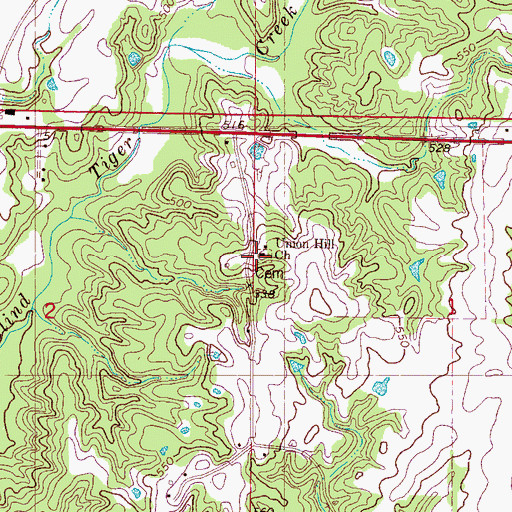 Topographic Map of Union Hill Church, MS