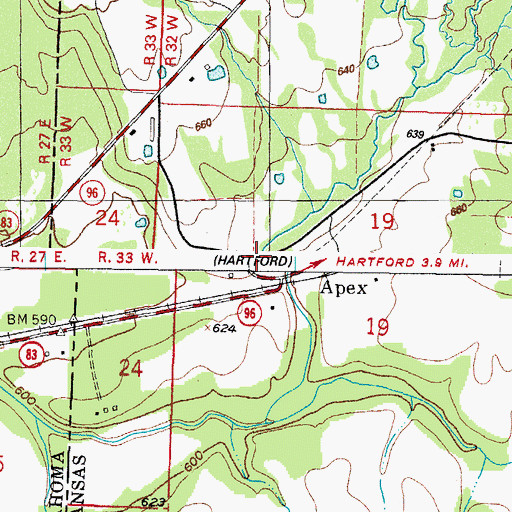 Topographic Map of Apex, AR