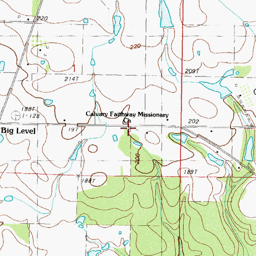 Topographic Map of Calvary Faithway Missionary Church, MS