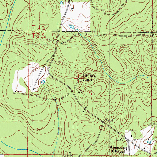 Topographic Map of Fairley Cemetery, MS