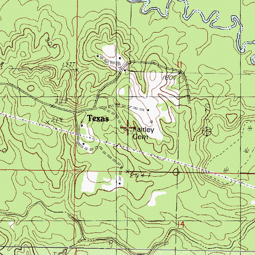 Topographic Map of Fairley Cemetery, MS