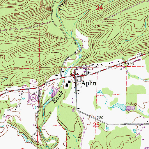 Topographic Map of Aplin, AR