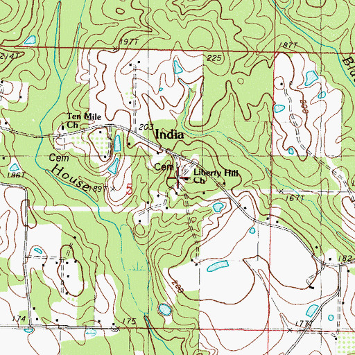 Topographic Map of Liberty Hill Church, MS