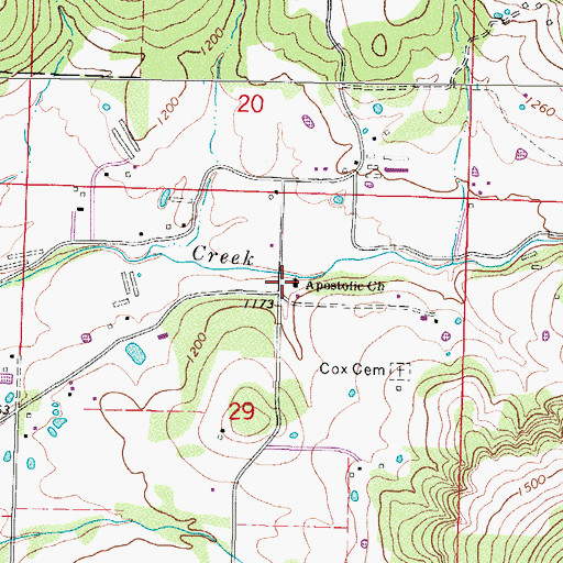 Topographic Map of Apostolic Church, AR