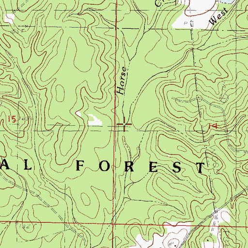 Topographic Map of West McHenry Branch, MS