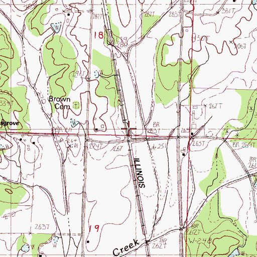 Topographic Map of Blanche, MS