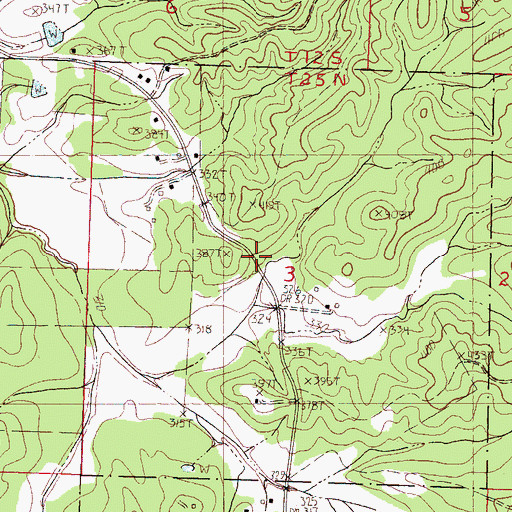 Topographic Map of Buck Hill (historical), MS