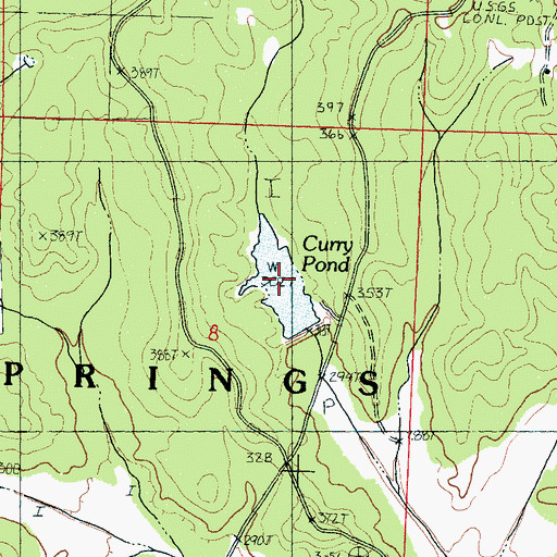 Topographic Map of Curry Pond, MS
