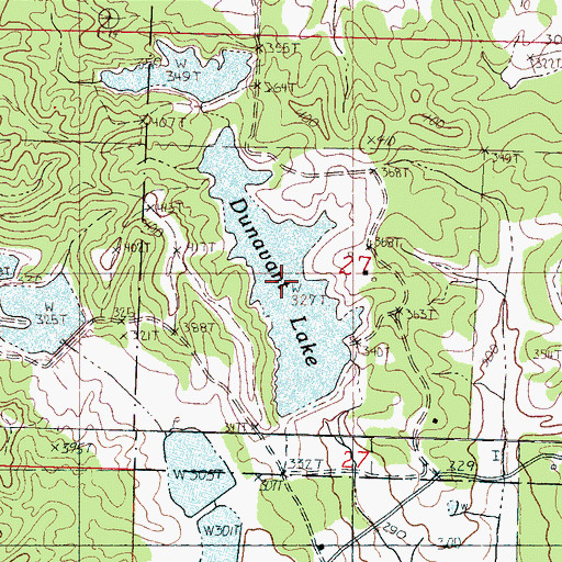 Topographic Map of Dunavant Lake, MS