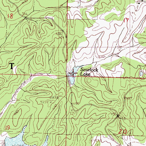 Topographic Map of Scurlock Lake, MS