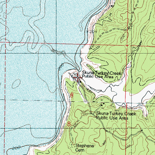Topographic Map of Skuna Turkey Creek Public Use Area, MS