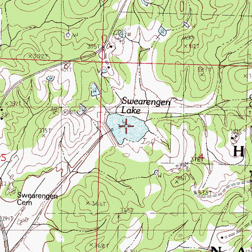 Topographic Map of Swearengen Lake, MS