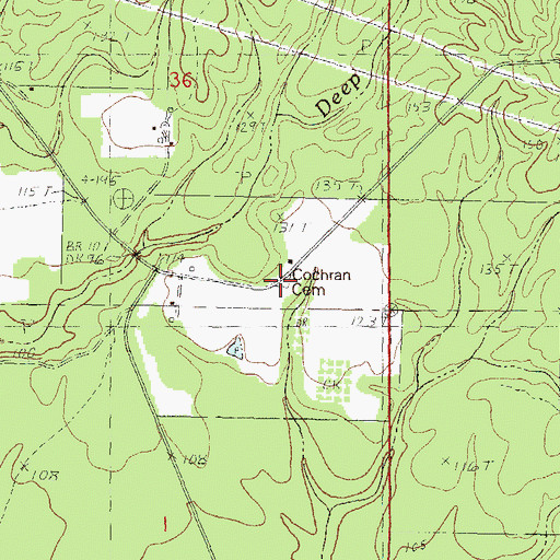 Topographic Map of Cochran Cemetery, MS