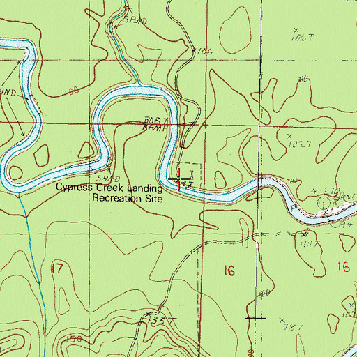 Topographic Map of Cypress Creek Landing Recreation Site, MS