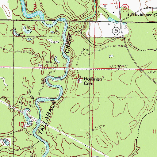 Topographic Map of Hollimon Cemetery, MS
