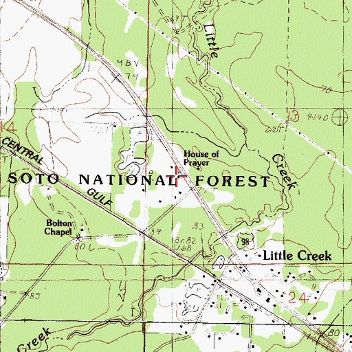 Topographic Map of House of Prayer Church, MS