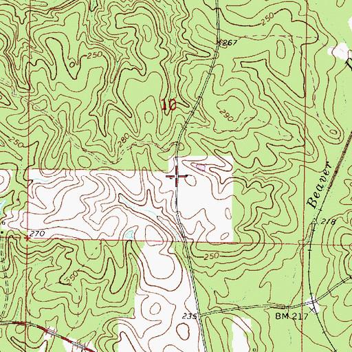 Topographic Map of Lower Line School (historical), MS