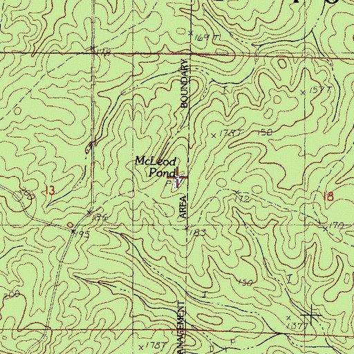 Topographic Map of McLeod Pond, MS