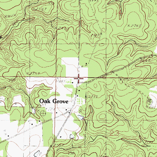 Topographic Map of Oak Grove School (historical), MS