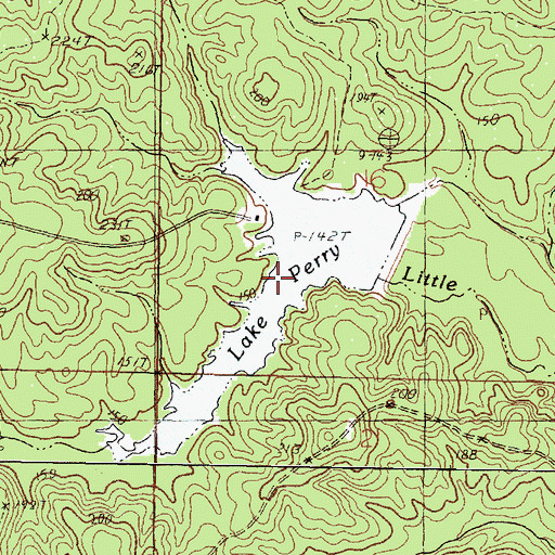 Topographic Map of Lake Perry, MS