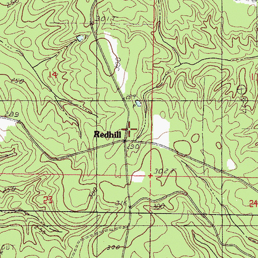 Topographic Map of Red Hill School (historical), MS