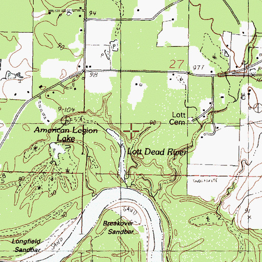 Topographic Map of Reeds Bluff, MS