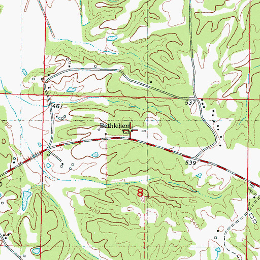 Topographic Map of Bethlehem Church, MS