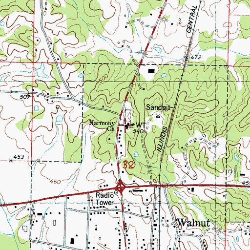 Topographic Map of Harmony Church, MS