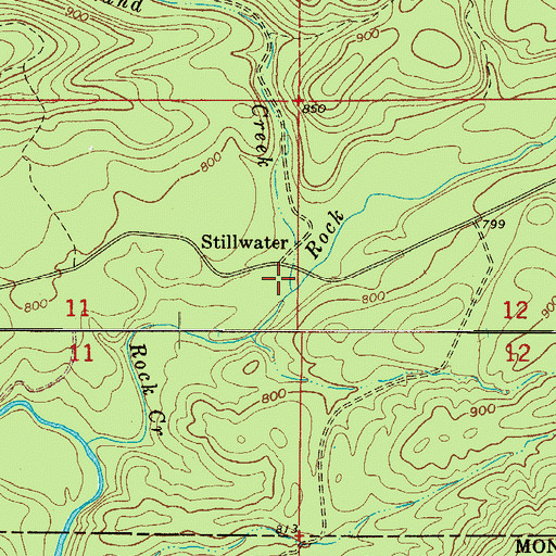 Topographic Map of Ashland Creek, AR