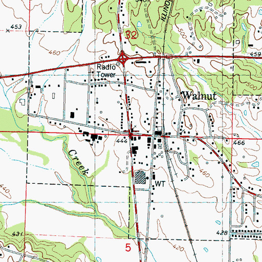 Topographic Map of Walnut Baptist Church, MS