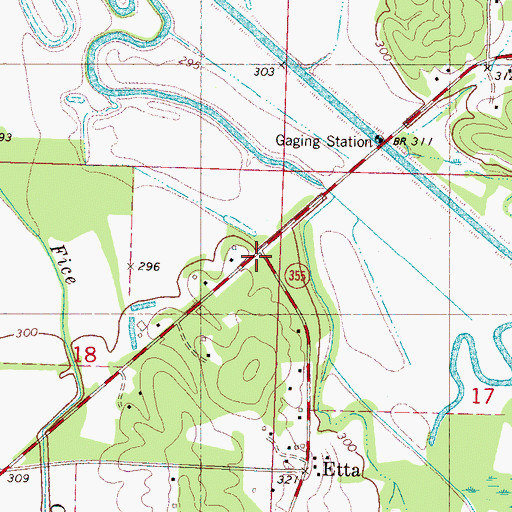 Topographic Map of Concord (historical), MS