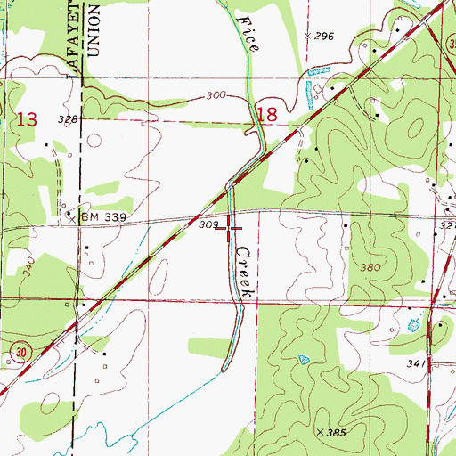 Topographic Map of Rocky Ford (historical), MS