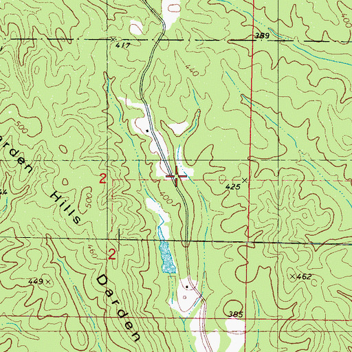 Topographic Map of Turkland (historical), MS