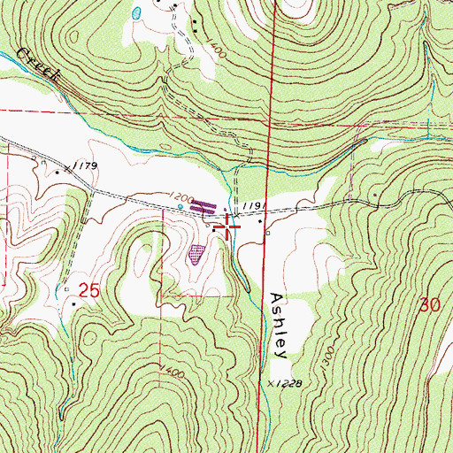 Topographic Map of Ashley Hollow, AR