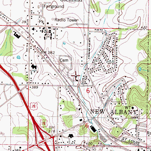 Topographic Map of Victory Church of the Lord Jesus Christ, MS