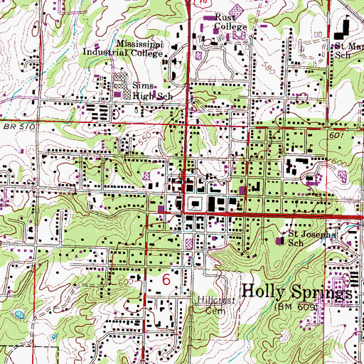 Topographic Map of Anderson Chapel Methodist Church, MS