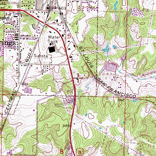 Topographic Map of Calvary Baptist Church, MS
