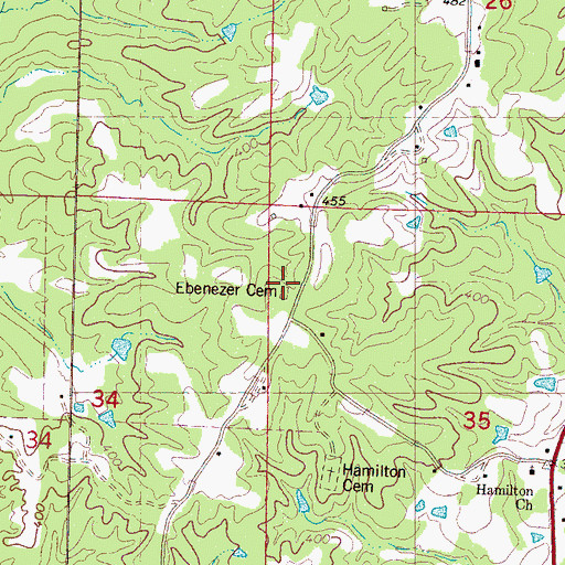 Topographic Map of Ebenezer Cemetery, MS