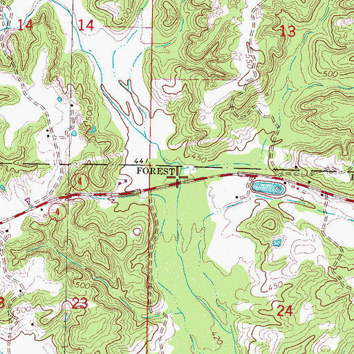 Topographic Map of Goodmans Mill (historical), MS