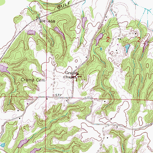 Topographic Map of Grays School (historical), MS
