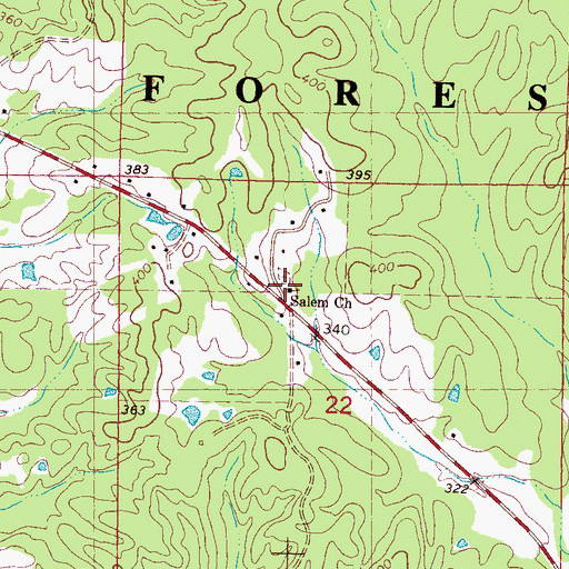 Topographic Map of Salem Church, MS