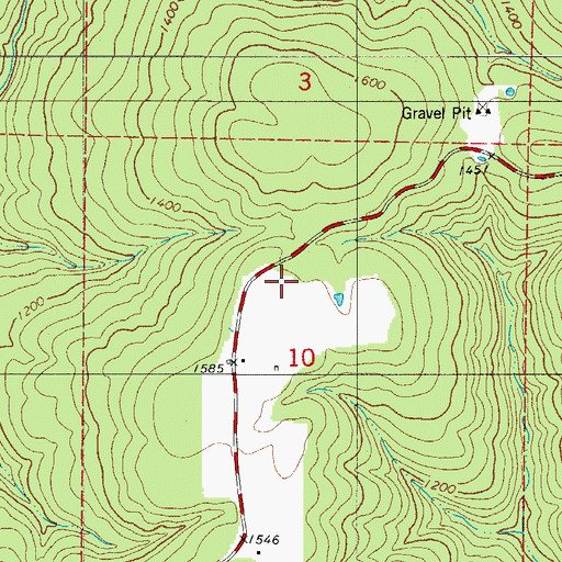 Topographic Map of Atkins School, AR