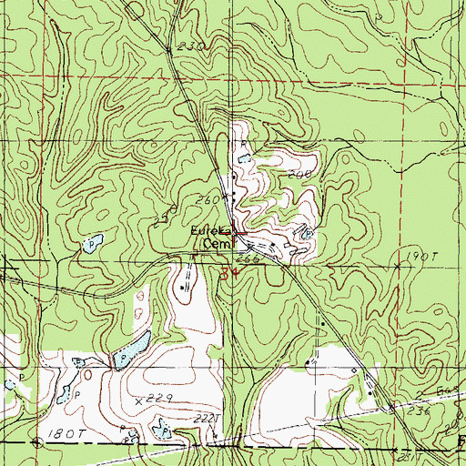 Topographic Map of Eureka Cemetery, MS