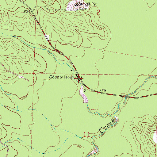 Topographic Map of Forrest County Home, MS