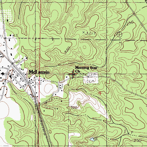 Topographic Map of Morning Star Church, MS