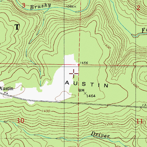 Topographic Map of Austin Ridge, AR