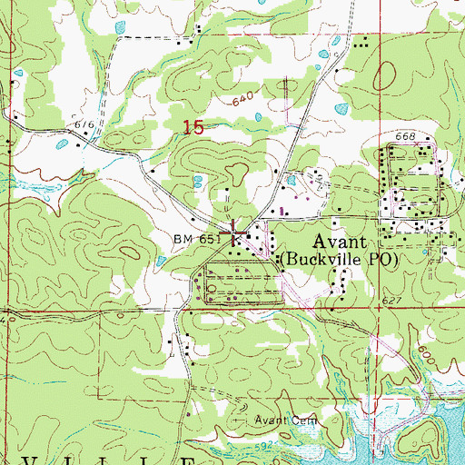 Topographic Map of Avant, AR