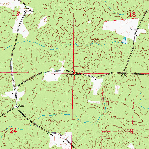 Topographic Map of Green Head School (historical), MS