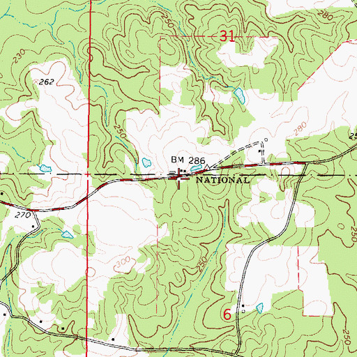 Topographic Map of Harrison School (historical), MS