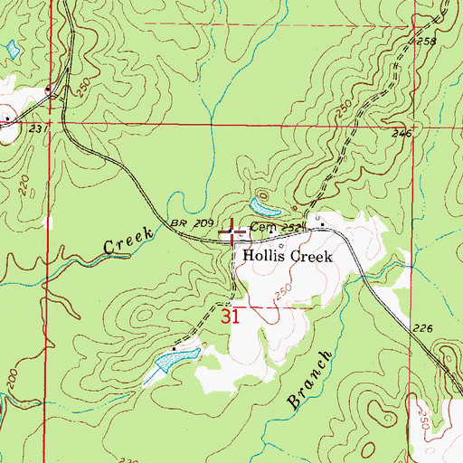 Topographic Map of Hollis Creek Church, MS